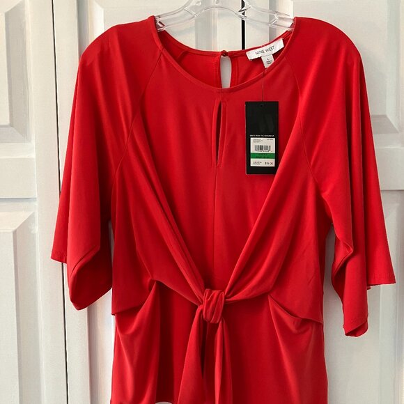 NWT Nine West Large Red Blouse. - Picture 2 of 3
